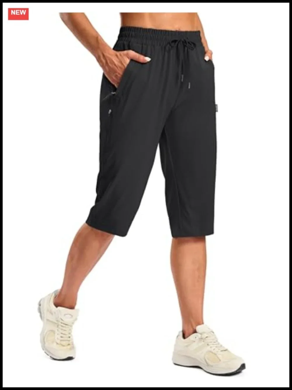 Women's Long Hiking Shorts with Zipper Pockets, Quick Dry, UPF 50+